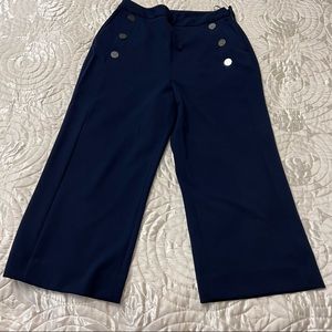 DKNY cropped sailor pants with buttons on the side